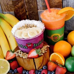 Inta Juice is a franchise and offer real fruit smoothies, bowls, and veggies.  Come check out our newest location in Aurora.