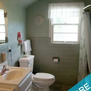 a bathroom before and after remodel