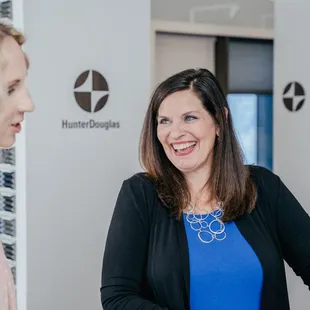 Client and designer in showroom