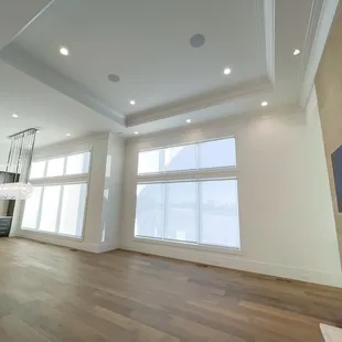 Modern, minimalist design with clean lines and light, bright Designer Screen Shades by Hunter Douglas