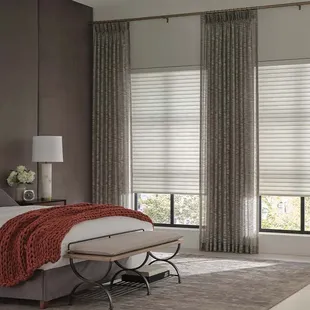Bring a soft fabric look while still getting privacy &amp; room darkening needs met with Sonnette™ Shades with dual shade &amp; motorized options.