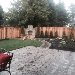 Custom designed Landscape and stamped wood plank concrete