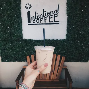 Lavender latte with almond milk