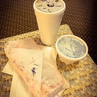 Cuban sandwich Combo. "Regular" sized Cuban sandwich, black beans and yellow rice and a 20oz fountain drink.