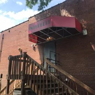 the entrance to the building