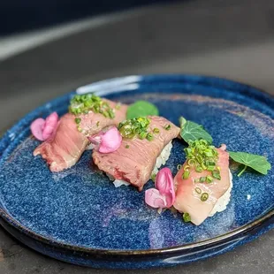 A5 Wagyu Sendai Beef Nigiri | @sushitraveler