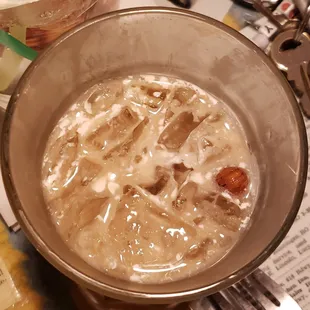 a bowl of soup on a table