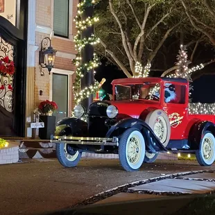 A awesome vintage car for santa