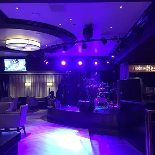 stage with purple lighting