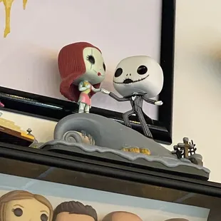 Fun collection above the bar.