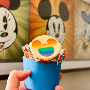 Pride Cupcake, 2024. Vanilla cupcake with strawberry filling