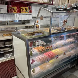 a display of pastries and pastries