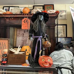 a halloween display