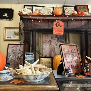 a display of halloween items