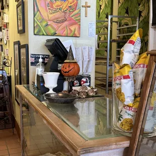 a glass case with a pumpkin on it