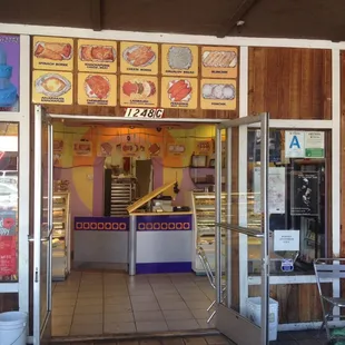 the entrance to the restaurant