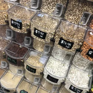 a variety of nuts and seeds