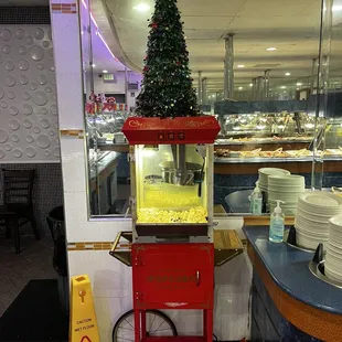Popcorn machine in a buffet?! Seriously?!