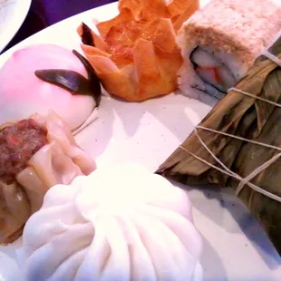 Dimsum plate! - the egg tart is NOT like what you will find in China but still yummy