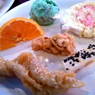 Dessert time! The black sesame seed one was weird but the fried twist was yummy!