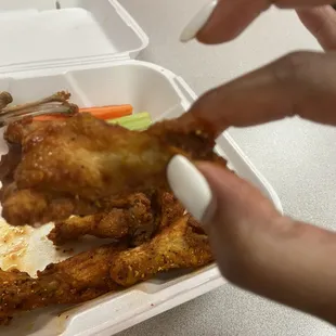 Wings are every dry they messed up my complete ordernever again.... I asked for more sauce he gave me Louisiana hot sauce !