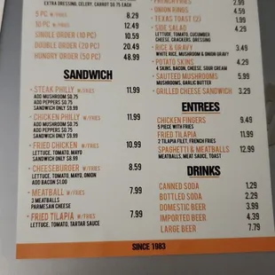 menu