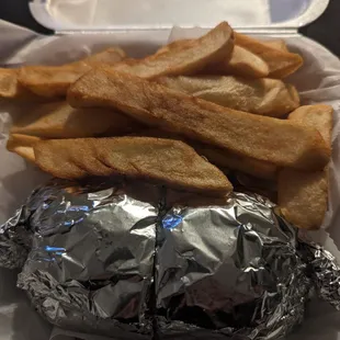 Philly cheese steak and fries