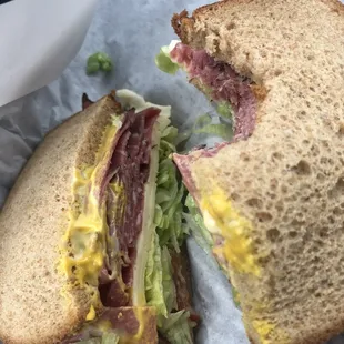 Pastrami in wheat with Havarti cheese!!