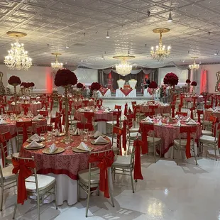 Tuscany Ballroom at The International Event Venue set up for wedding.