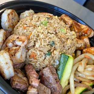 Hibachi 3 steak chicken &amp; shrimp