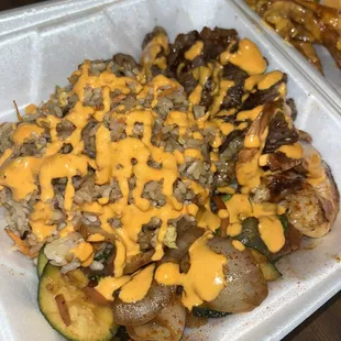 Steak and shrimp hibachi