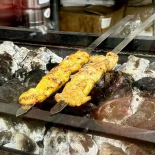 Grilling beautiful kebabs