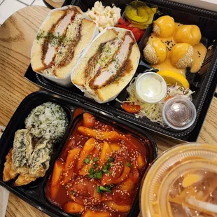 Katsu and tteokbokki