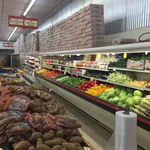 produce section in grocery store