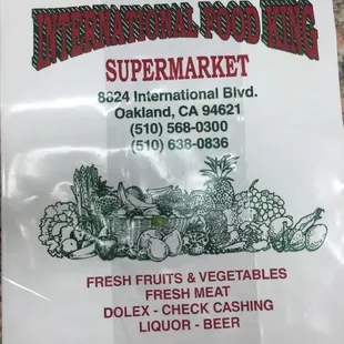 a bag of fresh fruits and vegetables