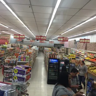 customers shopping in a grocery store
