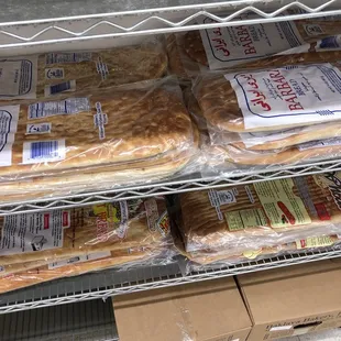 a variety of breads on display