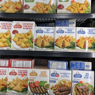 a display of food items