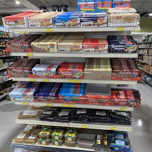 a display of food items