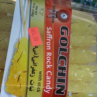 Saffron flavored rock candy.
