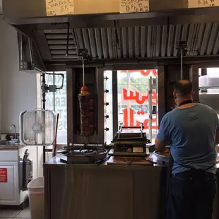a man preparing food