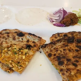 Amritsari kulcha (onion, paneer, spices) yum!