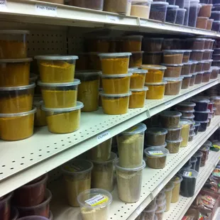 Their 18 feet spice rack with all sorts of spices