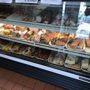 Celestial music playing: I love the homemade smoked sausages and meats.