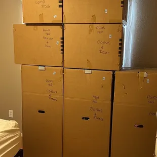 Our clothes packed away