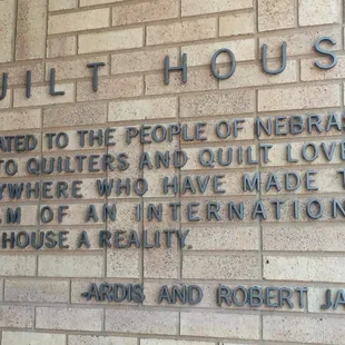 Quilt House dedication