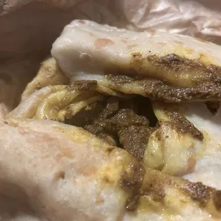 Curry goat roti- delicious!