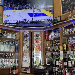 a basketball game on the wall