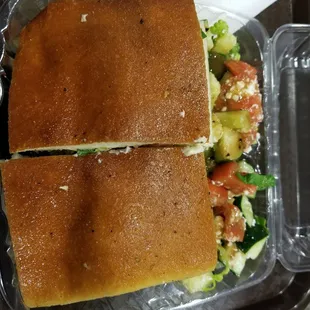 a sandwich and salad