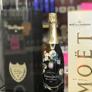 a bottle of moet champagne